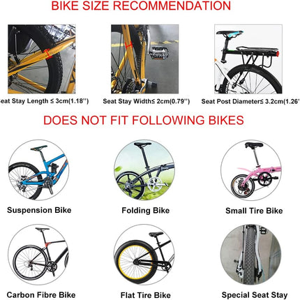 1264Porte Bagages Vélo Arrière VTT Fixation Tige de Selle