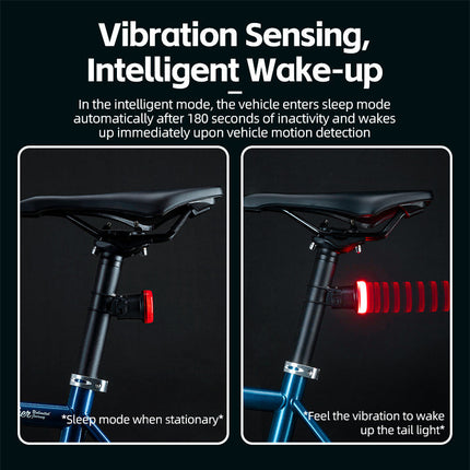 173Luz Trasera de Bicicleta inteligente con frenado automático, USB-C e IPX7