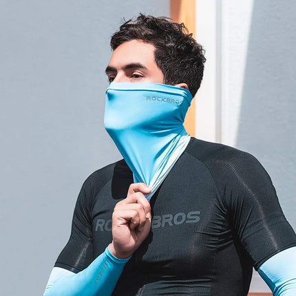 981Bandeau facciale rinfrescante per attività all'aperto blu chiaro