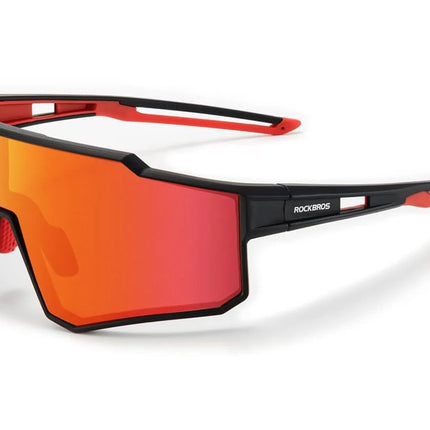 731 Occhiali da ciclismo sportivi polarizzati, nero/rosso