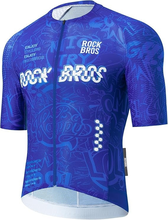 6 atmungsaktive ROCKBROS Herren-Radtrikots mit 3 Rückentaschen