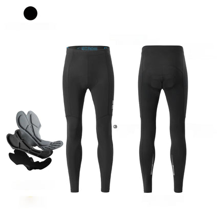 Andningsbara långa cykeltights för män med 3D-dyna