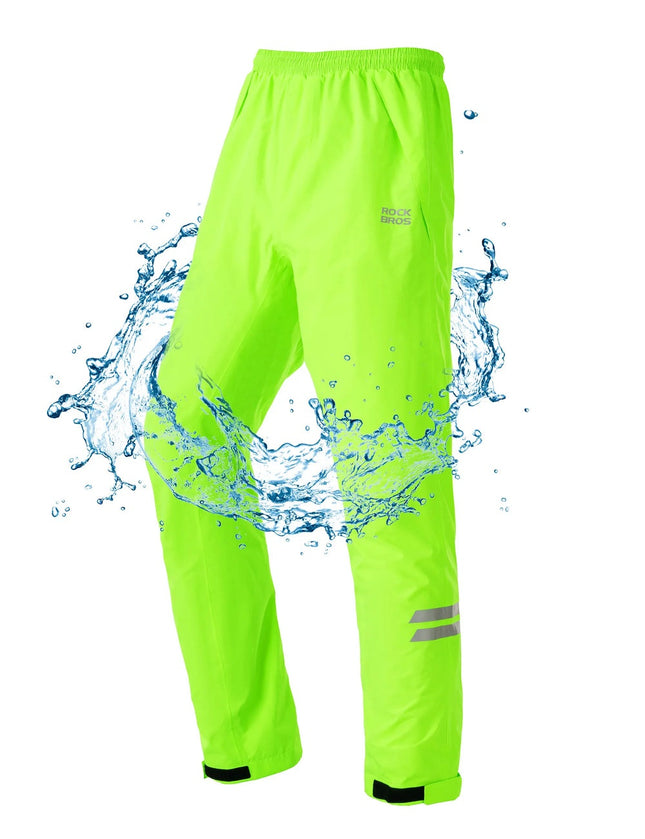 Fluoreszierende grüne Regenhose fürs Fahrrad ROCKBROS