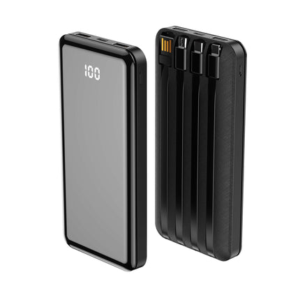 Virtapankki Forever TB-411 ALLin1 10000 mAh USB-C- ja Lightning-kaapeleilla