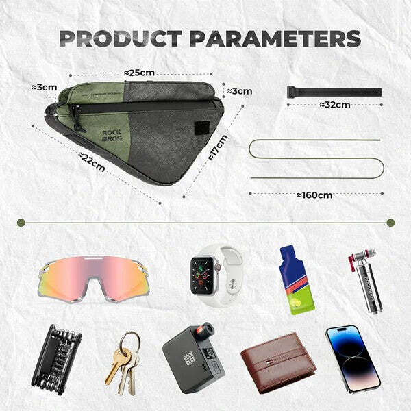 Jalgratta raami kolmnurkne kott õlarihmaga – 0,7 L