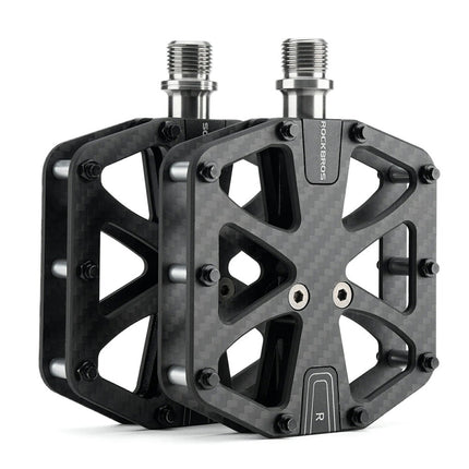 Platta pedaler i T700-kolfiber ROCKBROS