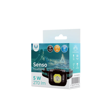 LED Headlamp Senso XP-E 3W + COB 3W with Sensor 270lm 1200mAh Li-Pol