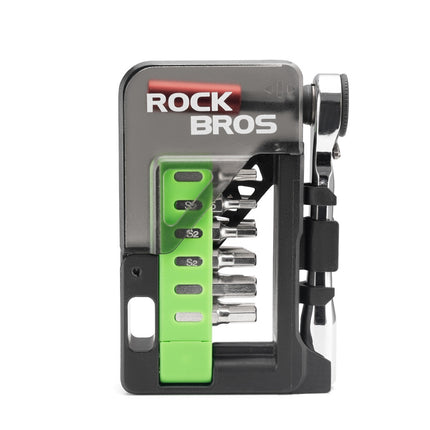 Mini veržliarakčio dviračių įrankių rinkinys su 12 antgalių ROCKBROS