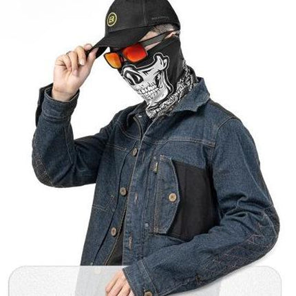 634Cagoule Multifunzionale ROCKBROS Cranio - Nero e rosso