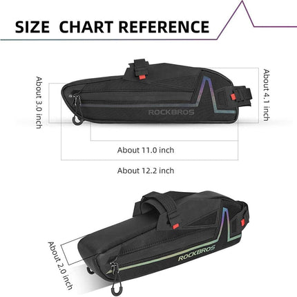 Borsa da telaio per bicicletta impermeabile e riflettente, 1,5 L