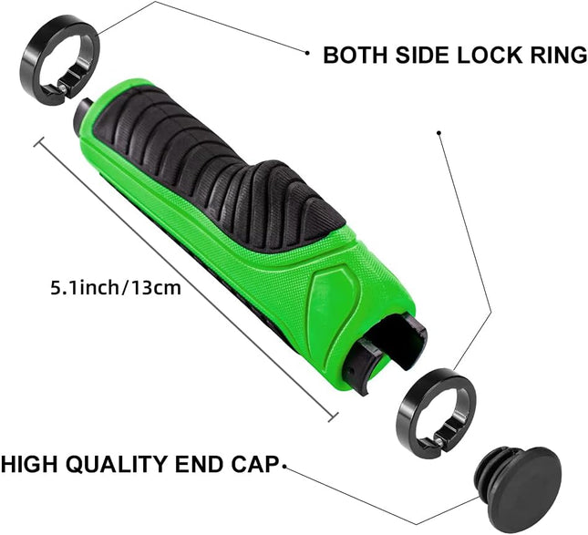 582 Manopole per bici Rockbros verdi e nere