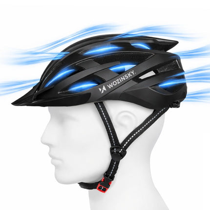Capacete de bicicleta todo-o-terreno Wozinsky com viseira amovível e luz USB 6