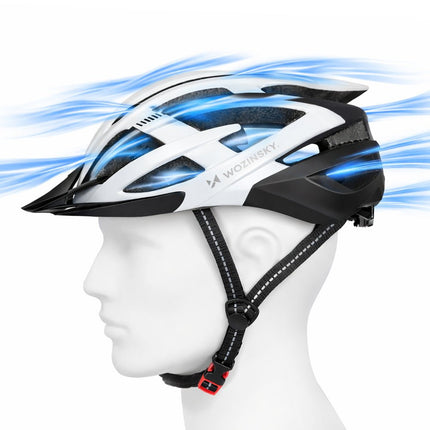 Casca de bicicleta tot terreny Wozinsky amb visera extraïble i llum USB 3