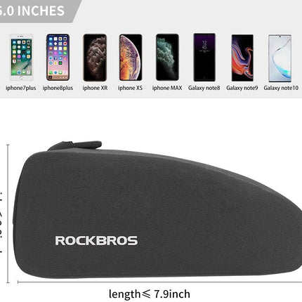 1378 Borsa da telaio per bicicletta 1,6 L impermeabile con 2 cerniere lampo