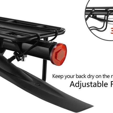 Porte Bagages Vélo Fixation Tige de Selle  Reflecteur et Garde-Boue