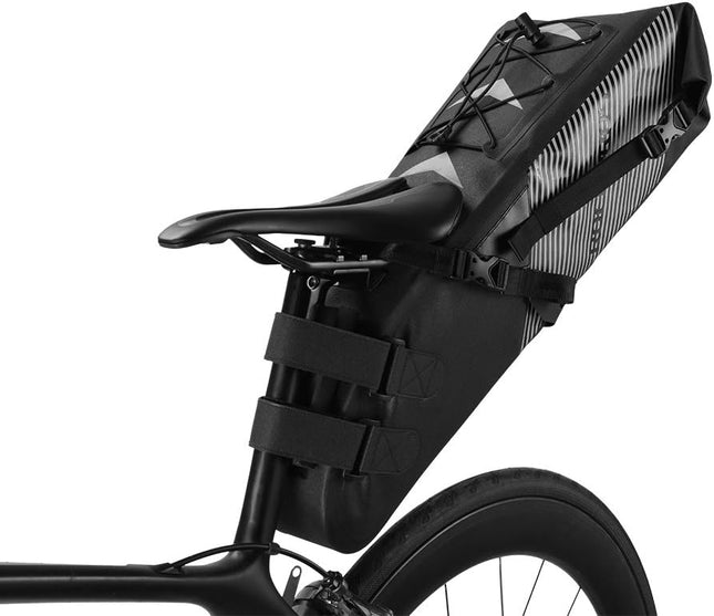 930Borsa da sella impermeabile 10 L, nera e grigia.