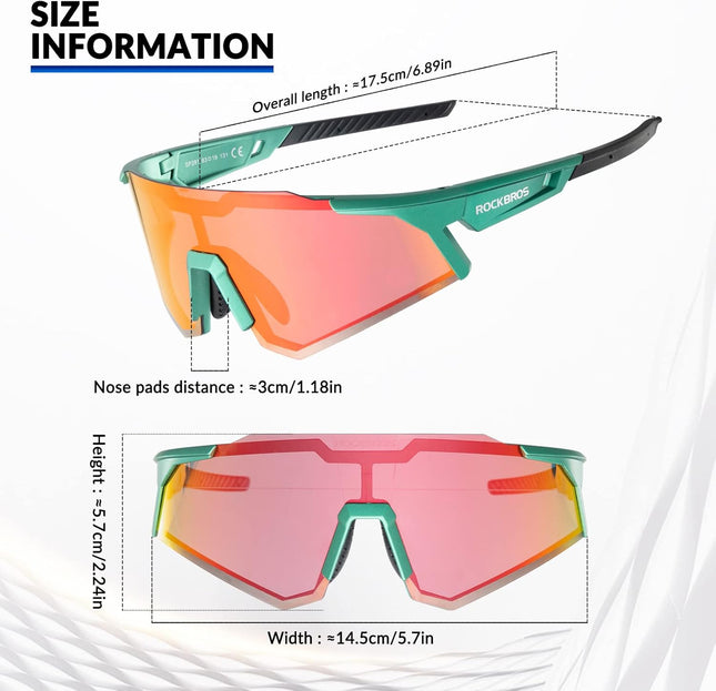 1739 Occhiali da ciclismo polarizzati HD, montatura TR90