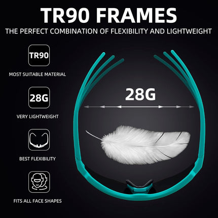 1778 Occhiali da Sole Polarizzati con 4 Lenti Intercambiabili