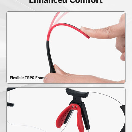 2237Lunettes photochromiques anti-uv400 - noir et rouge