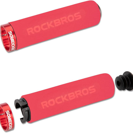 1225Rockbros  Poignées de guidon de vélo en éponge - Rouge