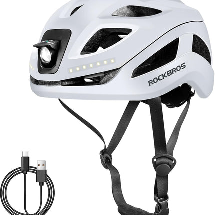 1223Casque de vélo Luminieux LED Rechargable  Réglable 57-61 cm