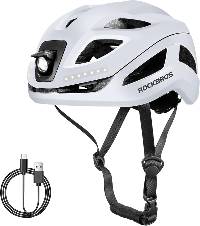 1223Casque de vélo Luminieux LED Rechargable  Réglable 57-61 cm