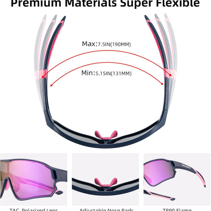 806 Occhiali da sole sportivi e da ciclismo polarizzati per bambini