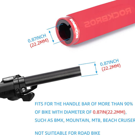 1225Rockbros  Poignées de guidon de vélo en éponge - Rouge