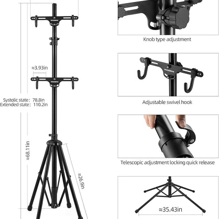 ROCKBROS Support de Rangement pour 2 Vélos Intérieur Réglable