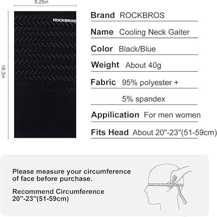 1023Bandeau facial rafraîchissant pour activités outdoor Noir