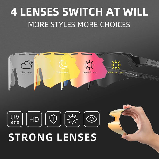 1778 Occhiali da Sole Polarizzati con 4 Lenti Intercambiabili