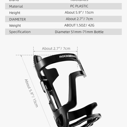 257Portabotellas de bicicleta Rockbros - Negro
