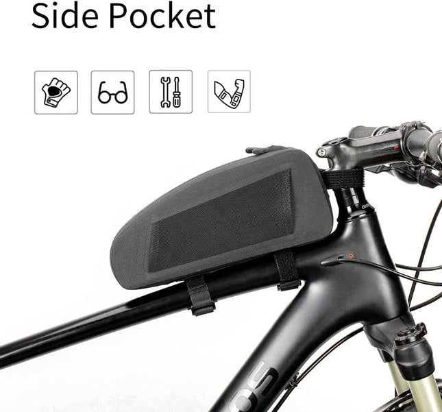 1282Sacoche de cadre de vélo 1 L étanche  avec 2 fermetures éclair