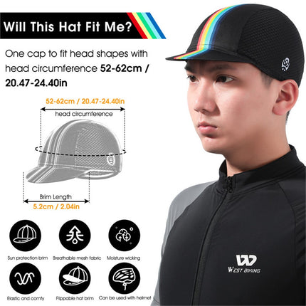 221Casquette été anti-UV WEST BIKING YP0201298 réversible - Arc-en-ciel/Noir