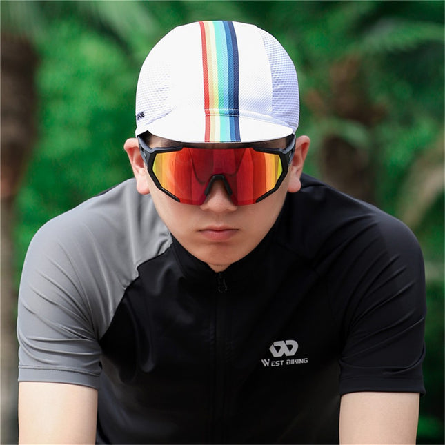 393Casquette été anti-UV WEST BIKING YP0201298 réversible - Arc-en-ciel/Blanc