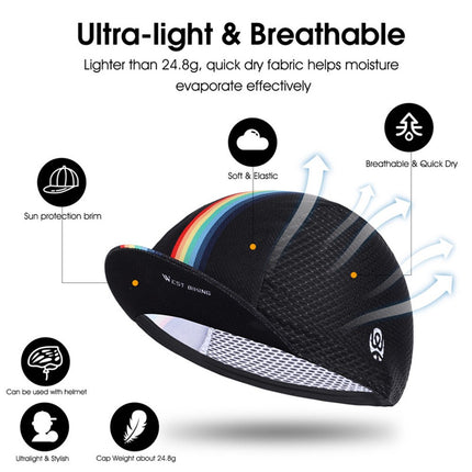 393Casquette été anti-UV WEST BIKING YP0201298 réversible - Arc-en-ciel/Blanc