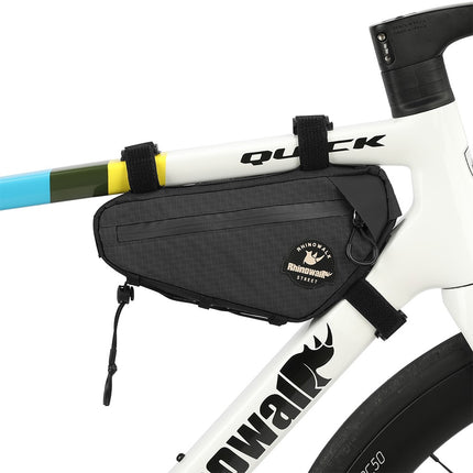 2080 Bolsa de cuadro triangular para bicicleta de carretera impermeable con puerto para cable oculto