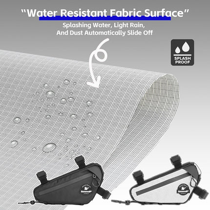 2080 Bolsa de cuadro triangular para bicicleta de carretera impermeable con puerto para cable oculto