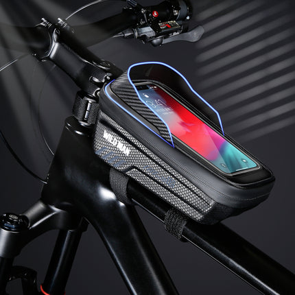 Bolsa de quadro para bicicleta com suporte de telemóvel impermeável WILD MAN E12
