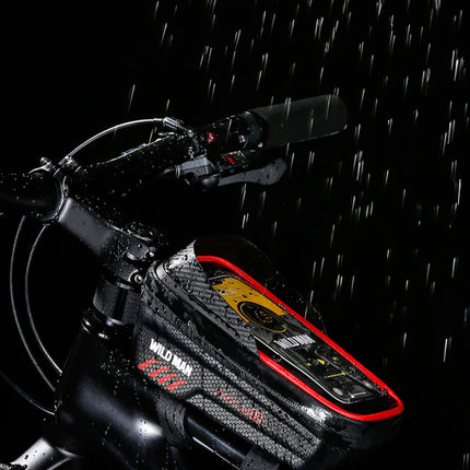 Bolsa de quadro para bicicleta com suporte de telemóvel impermeável WILD MAN E12