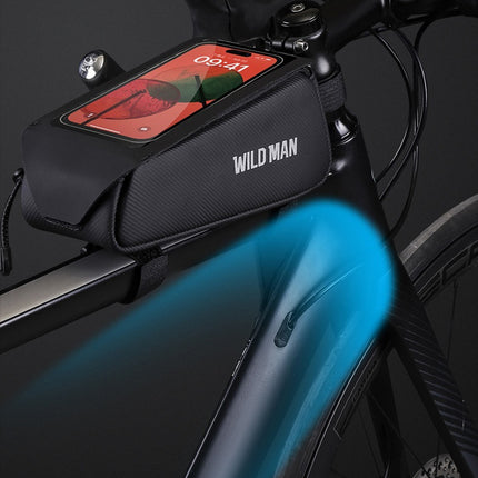 Sacoche pour cadre de vélo avec porte-téléphone tactile étanche WILD MAN