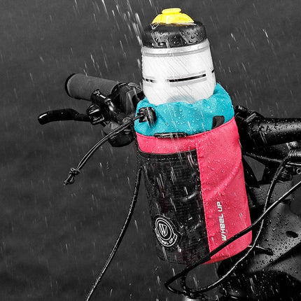 2076Sacoche de guidon vélo avec porte-bouteille, bandoulière et fixation velcro