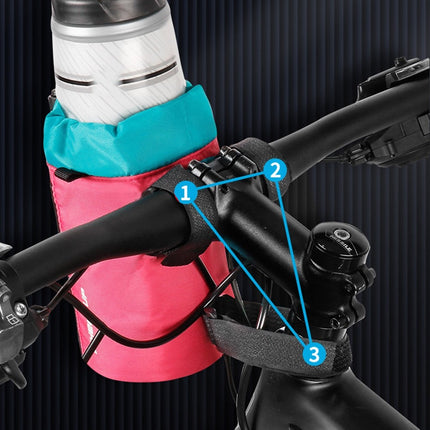 2076Sacoche de guidon vélo avec porte-bouteille, bandoulière et fixation velcro