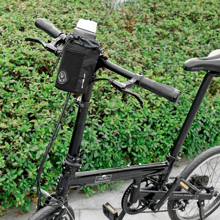 125Sacoche de guidon vélo avec porte-bouteille, bandoulière et fixation velcro