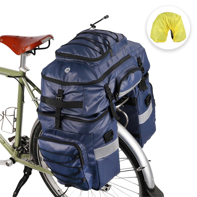 2092 Bicycle Rear Bag 65L 3-in-1 Rack Bag, Saddle Bag and Backpack