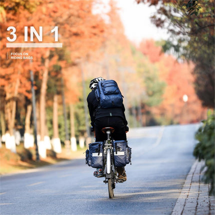 2092 Bicycle Rear Bag 65L 3-in-1 Rack Bag, Saddle Bag and Backpack