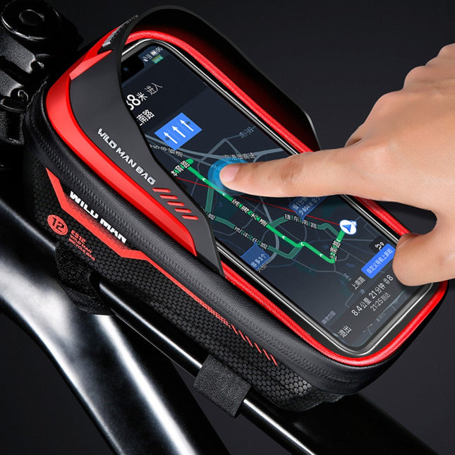 2143Bolsa de cuadro rígida para bicicleta EVA+PU con pantalla táctil TPU para smartphone