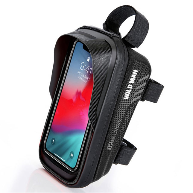 2035Bolsa de cuadro para bicicleta 1L impermeable, bolsa delantera con compartimento para teléfono