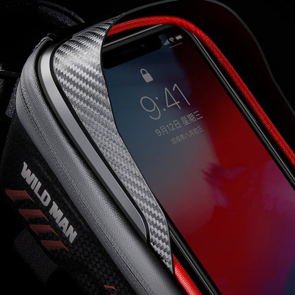 2035Bolsa de cuadro para bicicleta 1L impermeable, bolsa delantera con compartimento para teléfono