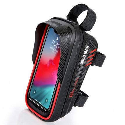 1957Borsa da telaio bici 1L impermeabile, borsa anteriore con vano porta telefono